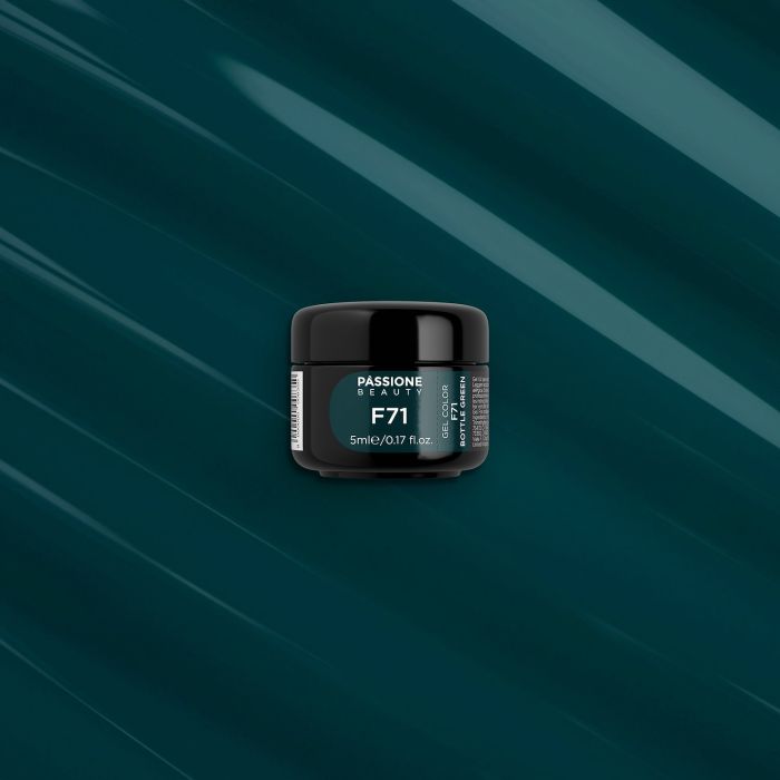 Gel Color F71 Bottle Green - Gel color verde oscuro autosellante  - detalle 2