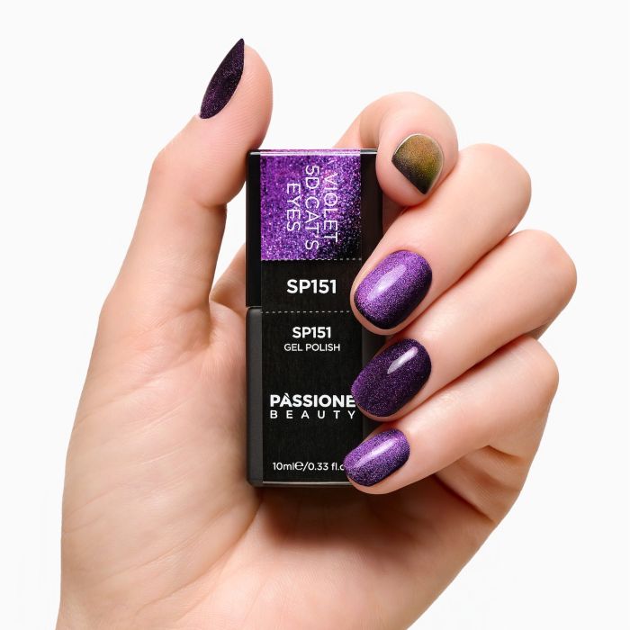 Esmalte Semipermanente SP151 Violet 5D Cat's Eyes detalle