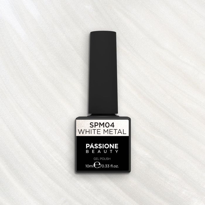 Vernis semi-permanent SPM04 White Metal - Vernis semi-permanent blanc perlé métallisé - détail 2