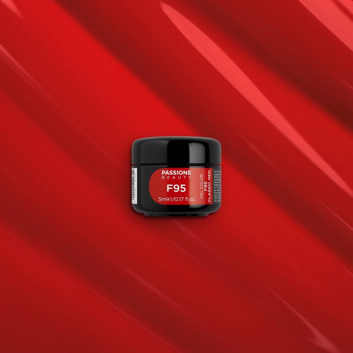 Gel Couleur F95 Classic Red - Gel UV coloré auto-scellant rouge - détail 3