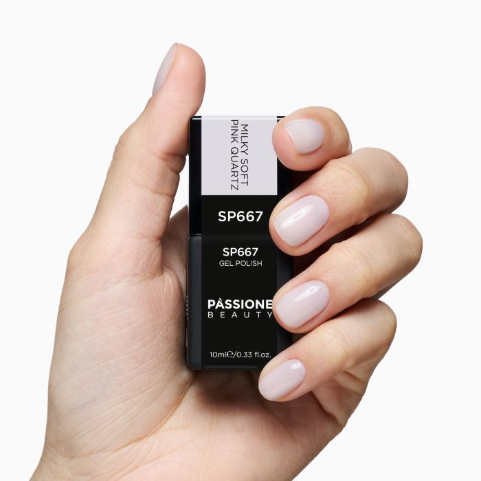 Vernis semi-permanent SP667 Milky Soft Pink Quartz détail