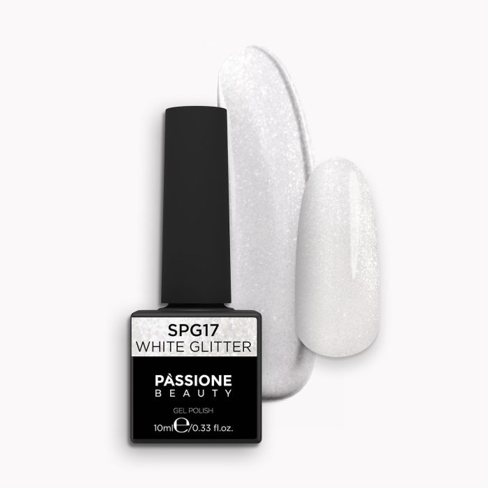 Vernis semi-permanent SPG17 White Glitter