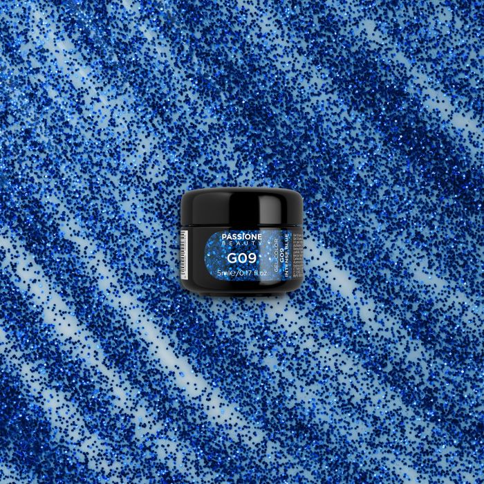 Gel Glitter G09 Blu Profondo - Gel color trasparente con glitter blu - dettaglio 3