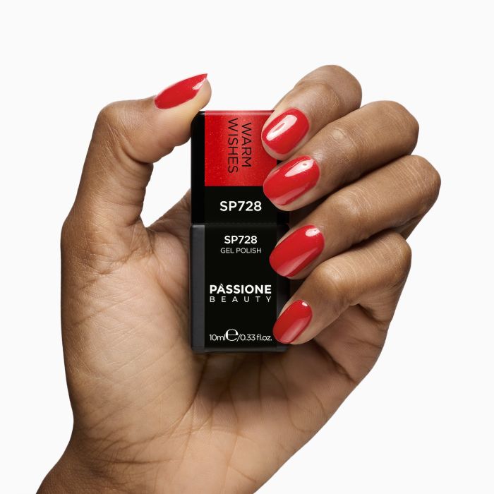 UV-Nagellack SP728 Warm Wishes - UV-Nagellack Rot mit leichtem metallischem Effekt - Detail 2