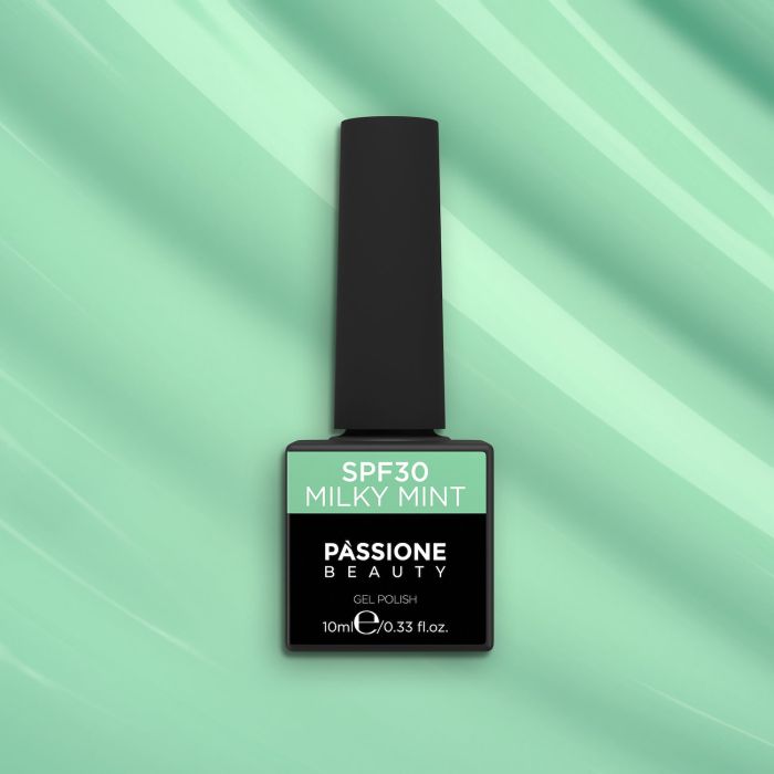 Vernis semi-permanent VSF30 Milky Mint - Vernis semi-permanent vert pastel doux - détail 2