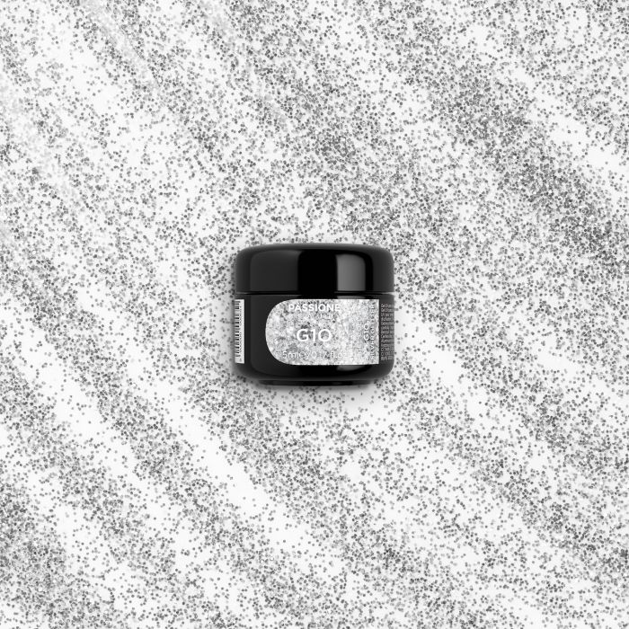 Gel Glitter G10 Silver Glitter - Gel color color plateado con purpurina - detalle 3