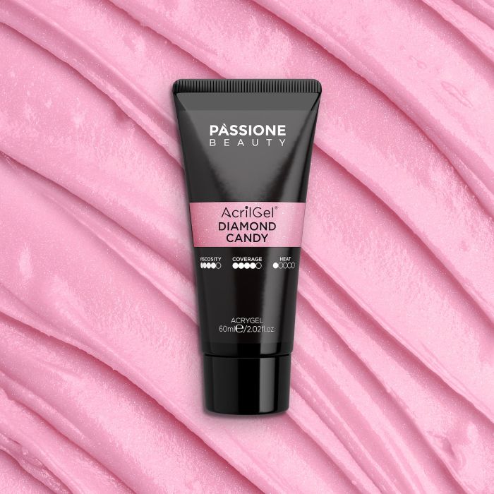 Acrygel® Diamond Candy 60 ml - Acrylic Gel Warm Vivid Pink with Fine Silver Micro-glitter - detail 2