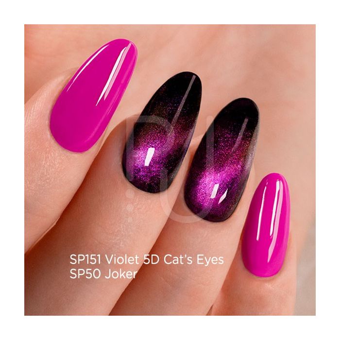 Esmalte Semipermanente SP151 Violet 5D Cat's Eyes detalle