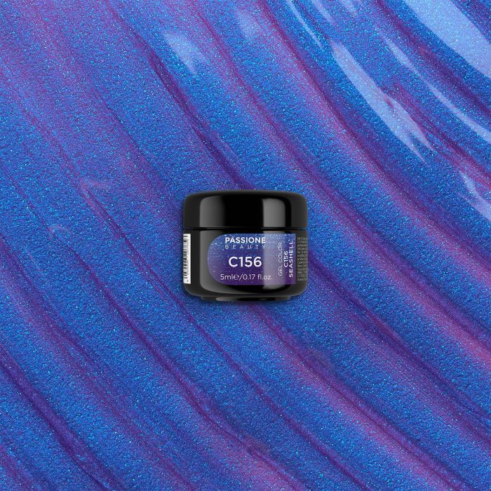 Gel Couleur C156 Seashell - Gel couleur violet métallisé - détail 3
