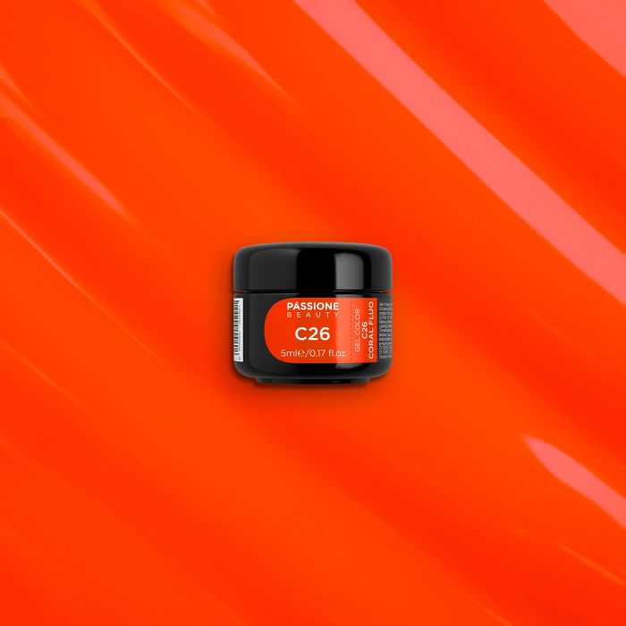 Gel Couleur C26 Coral Fluo - Gelcouleur orange fluo  - détail 3