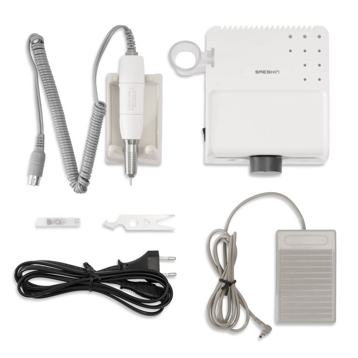 Torno Saeshin Strong B135 con mango 120II blanco detalle