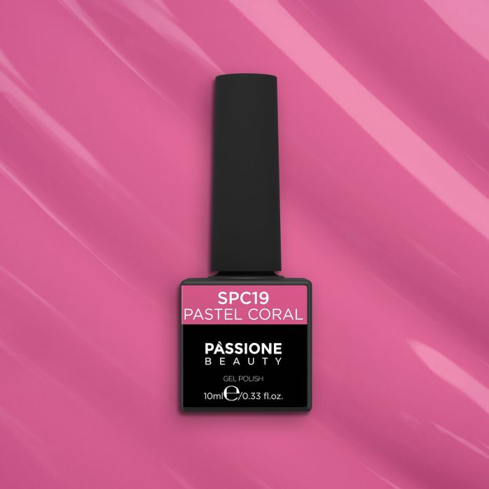 Gel Nail Polish GPC19 Pastel Coral  - GPC19 Pastel Coral gel polish, Cherry Red - detail 2