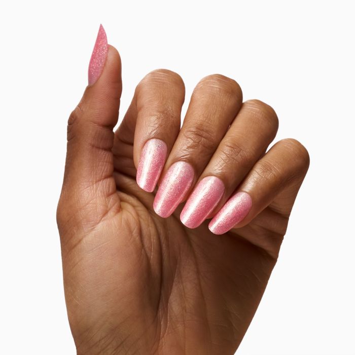 Crystal Shell Coral 15 ml - Gel de construction auto-égalisant rose corail avec micro-paillettes holographiques - détail 5