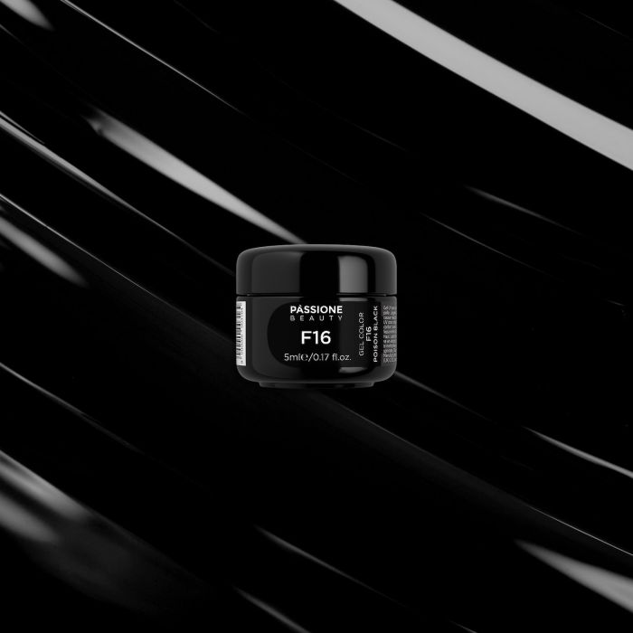 Gel Color F16 Poison Black - Gel color negro autosellante  - detalle 2