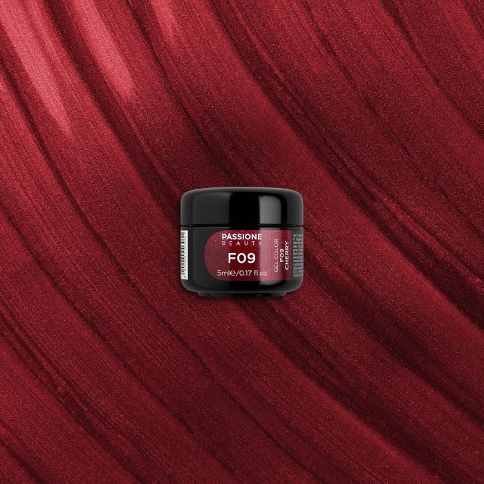 Gel Color F09 Cherry - Gel color burdeos brillante autosellante  - detalle 3