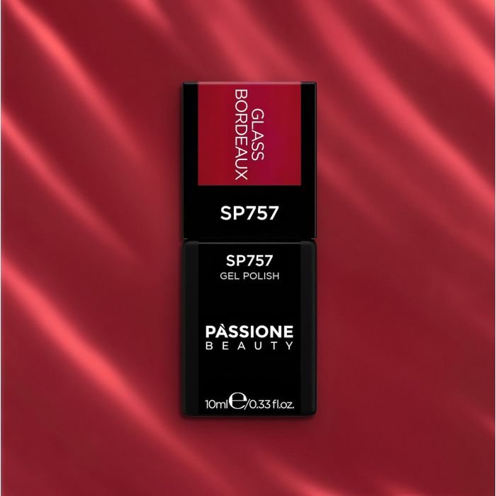 UV-Nagellack SP757 Glass Bordeaux - UV-Nagellack Bordeaux-Rot, Glaseffekt - Detail 1