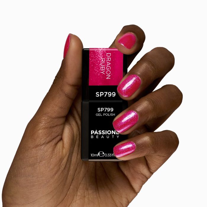 Esmalte semipermanente SP799 Dragon Ruby - Esmalte semipermanente fucsia con micro-purpurina fucsia - detalle 2