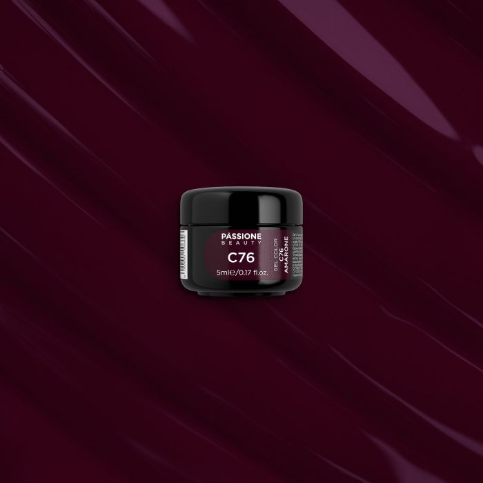 Gel Color C76 Amarone - Gel color burdeos-violeta muy oscuro - detalle 3