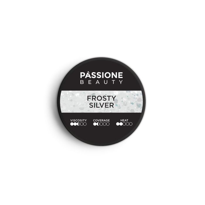 Builder Gel Frosty Silver 50 ml - Clear builder gel with silver sequins for nail overlays and reconstructions - detail 4