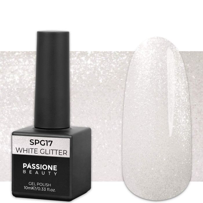 Vernis semi-permanent SPG17 White Glitter