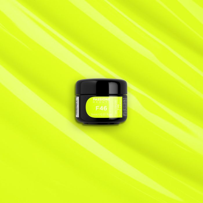 Gel Couleur F46 Fluo Lemon - Gelcouleur auto-scellant jaune fluo - détail 3