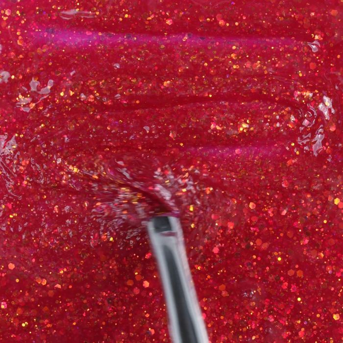 Application de Glass Glitter Red 15ml