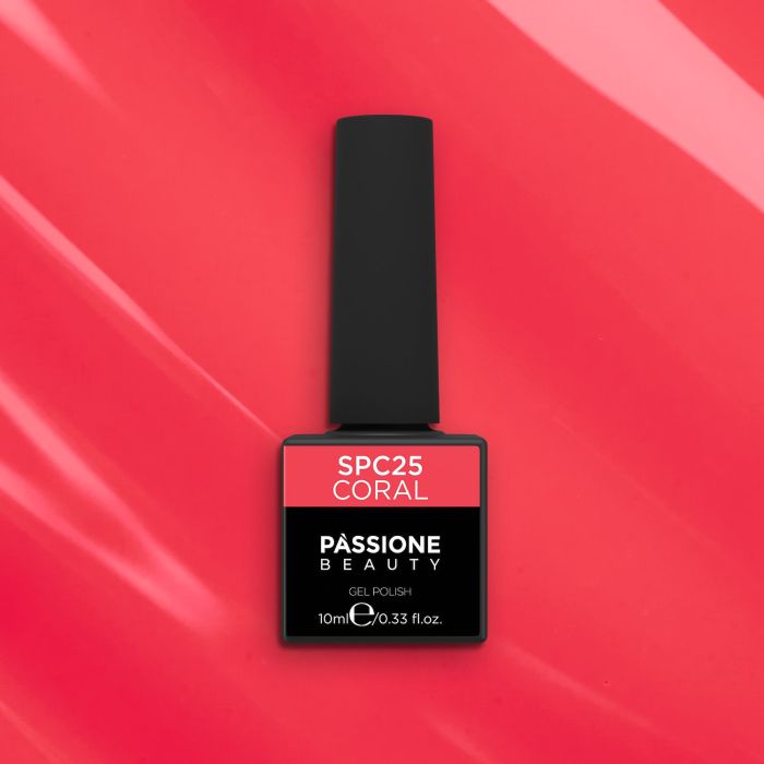 Gel Nail Polish GPC25 Coral  - GPC25 Coral gel polish, Vibrant Coral - detail 2