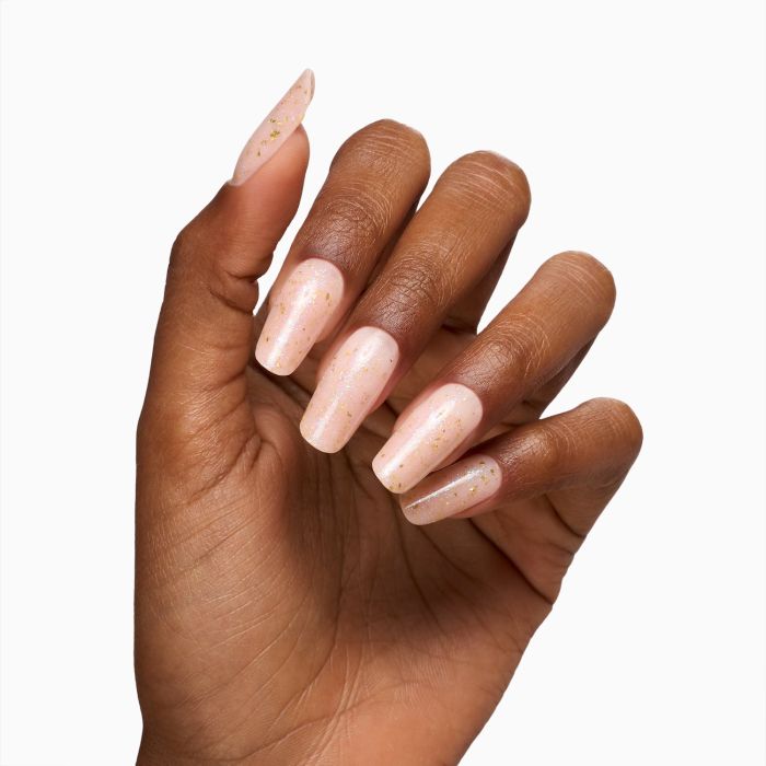 Marble Gold Flakes 15 ml - Gel de construction auto-égalisant rose naturel avec flakes dorées et micro-flakes holographiques - détail 3