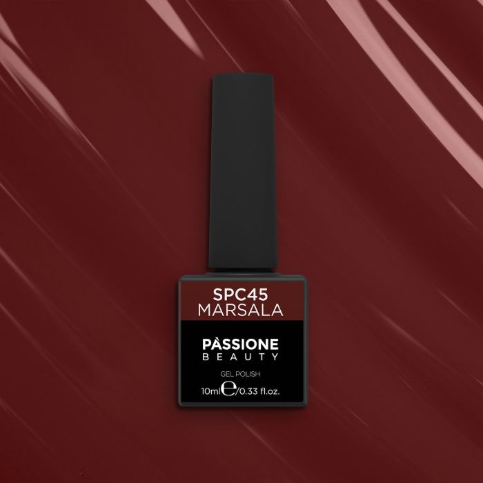 Gel Nail Polish GPC45 Marsala  - GPC45 Marsala gel polish, between red and brown - detail 2
