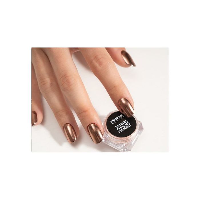 Chrome Pigment Bronze | Uñas efecto espejo