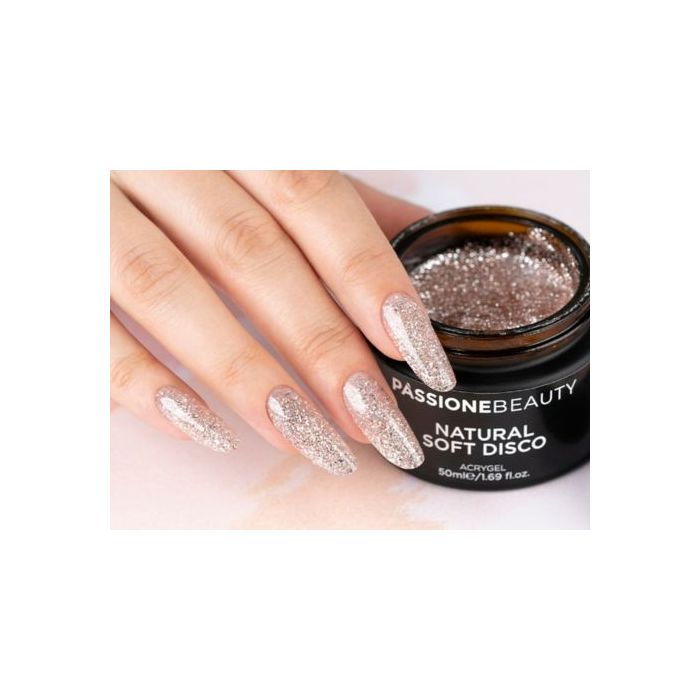 Polygel nude pailleté