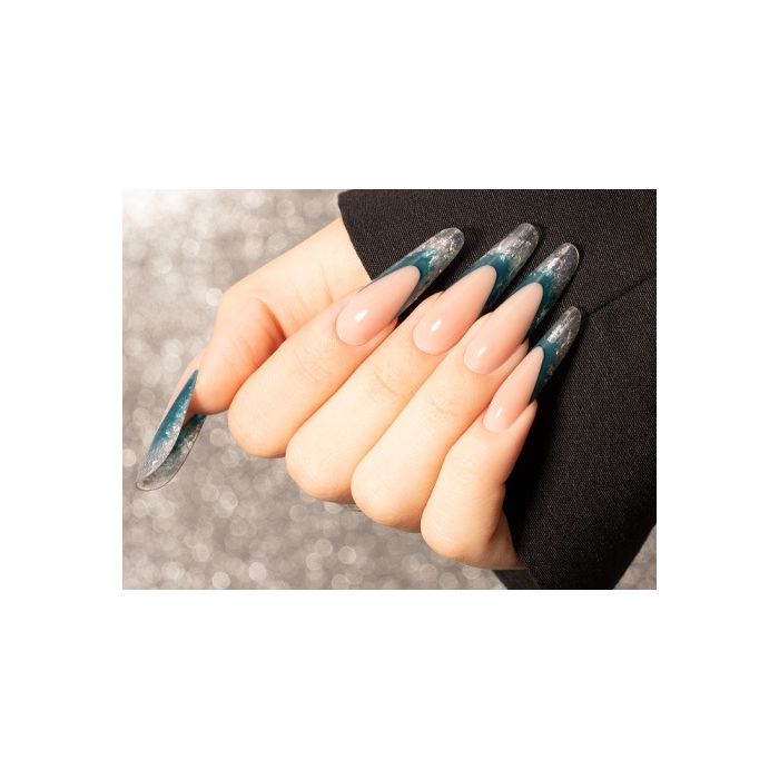 Mirror Shine | French estructural azul y plateado