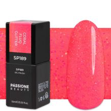 Gel Nail Polish GP189 Coral Fluo Glitter 