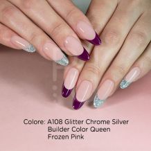 Gel color A108 Glitter Chrome & Silver