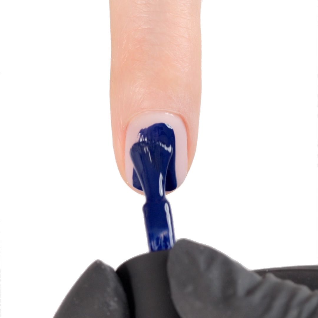 Application of Gel Nail Polish GPF17 Dark Blue 