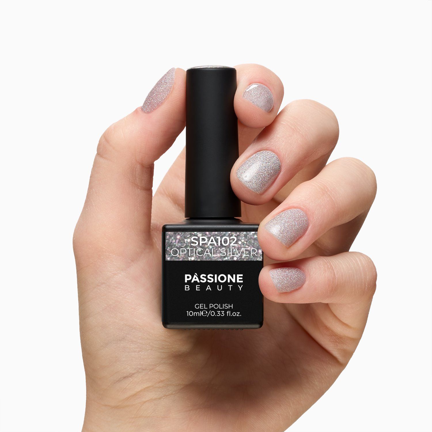 Gel Nail Polish GPA102 Optical Silver  detail