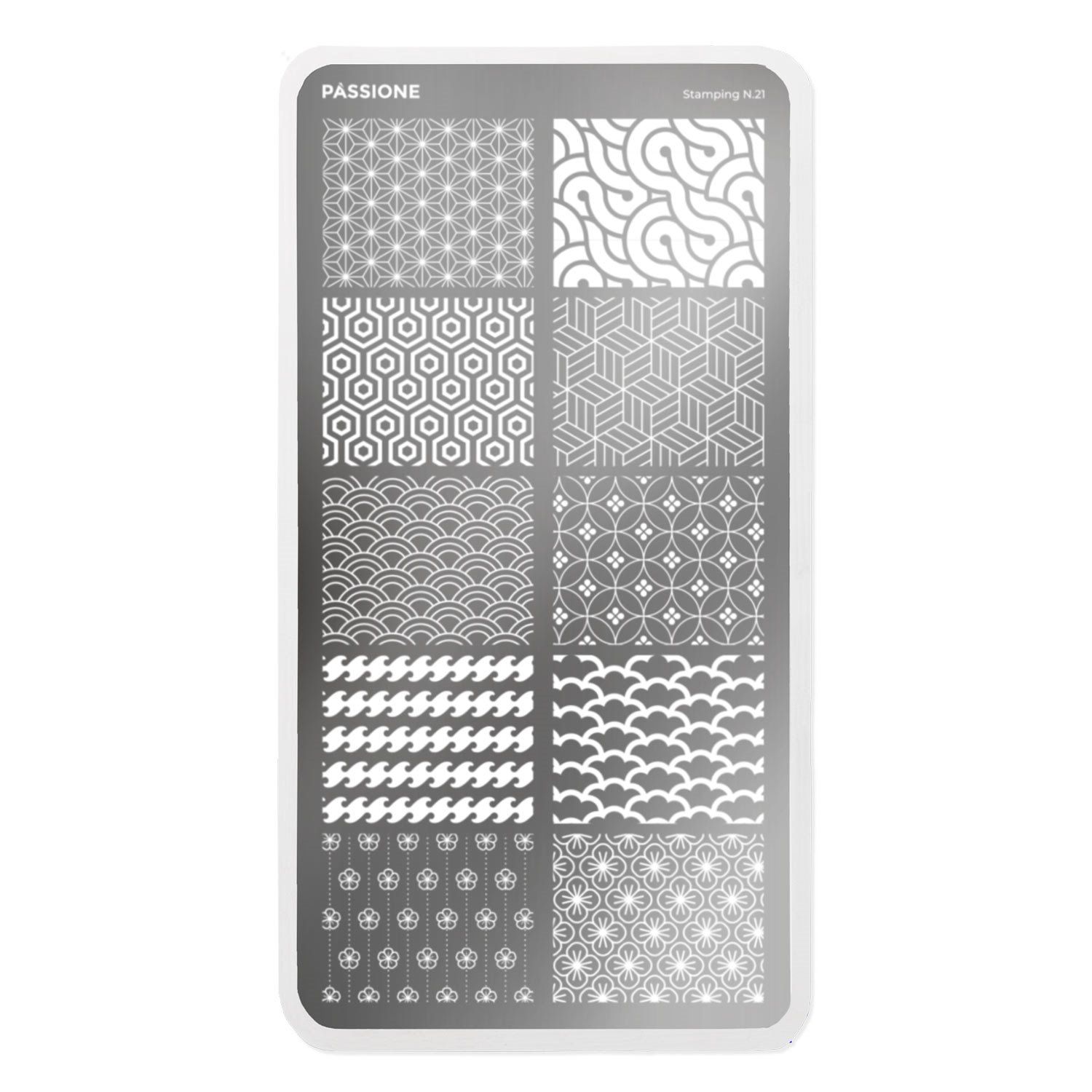 Textures - Stamping Plate - Nail stamping plate with geometric and floral patterns