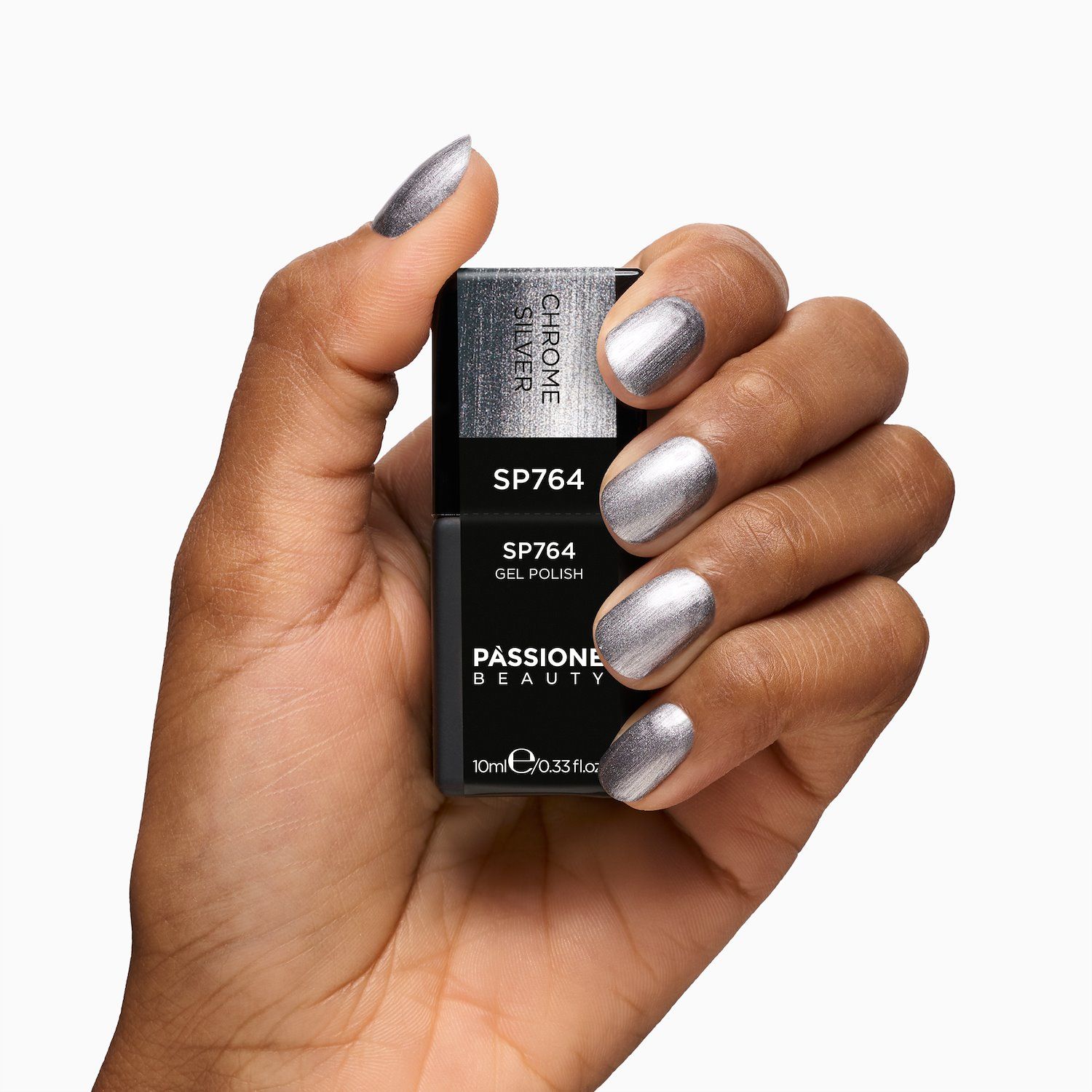 Vernis semi-permanent couleur SP764 Chrome Silver - Vernis semi-permanent argent chromé - détail 1