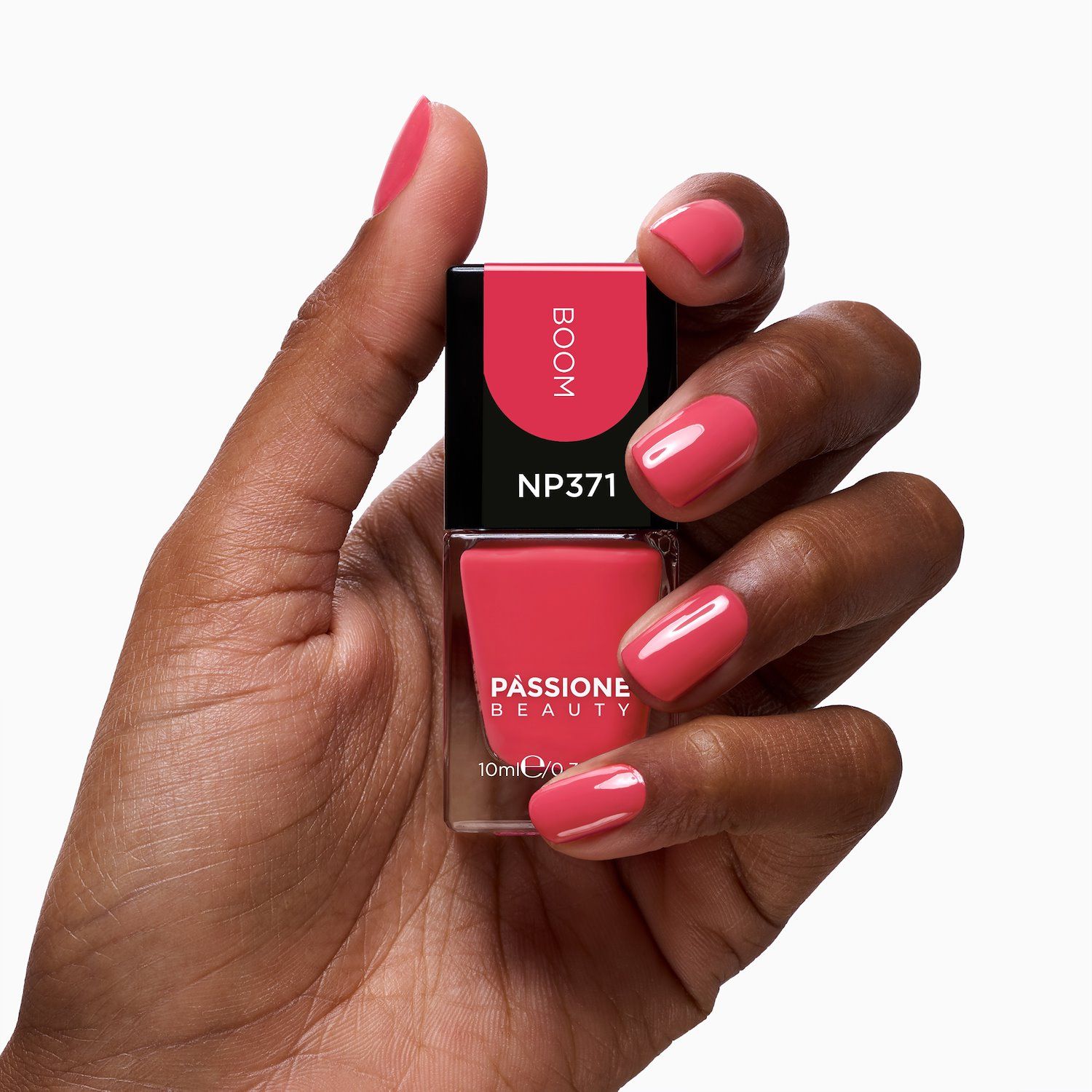 Esmalte NP371 Boom - Esmalte tradicional efecto gel rojo coral - detalle 1
