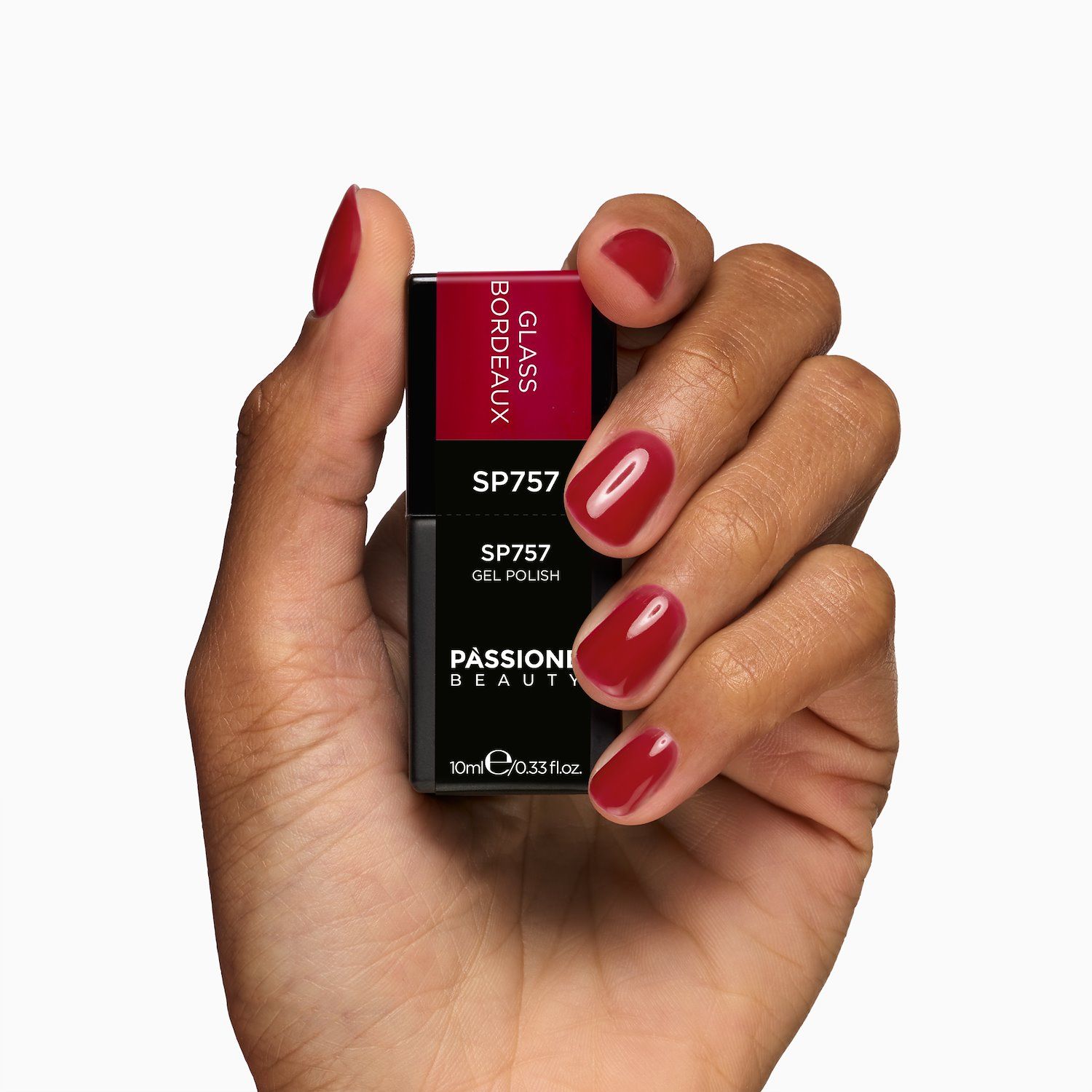 Esmalte semipermanente SP757 Glass Bordeaux - Semipermanente rojo burdeos efecto vidrio - detalle 1