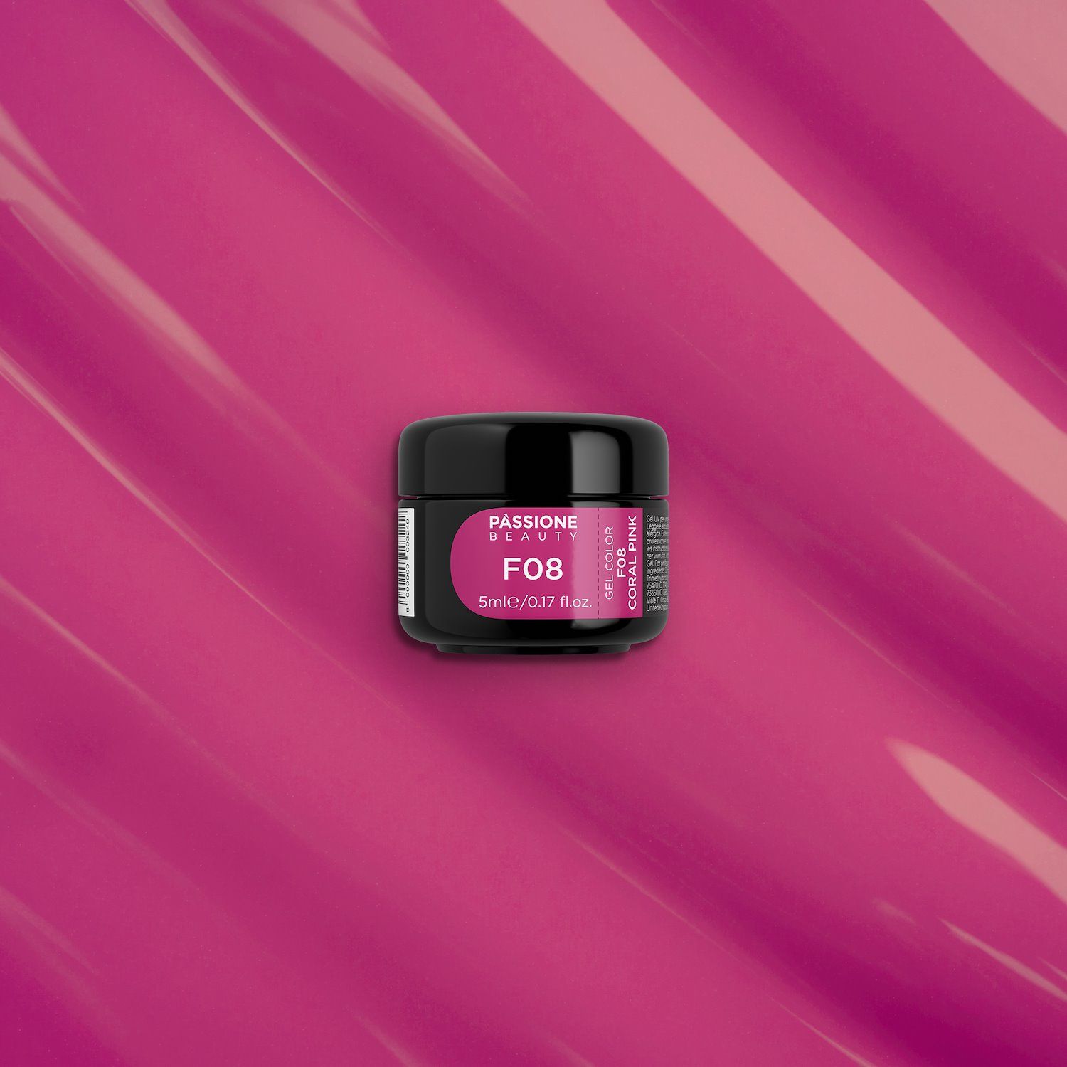 Gel Color F08 Coral Pink - Gel color rosa coral intenso autosellante  - detalle 1