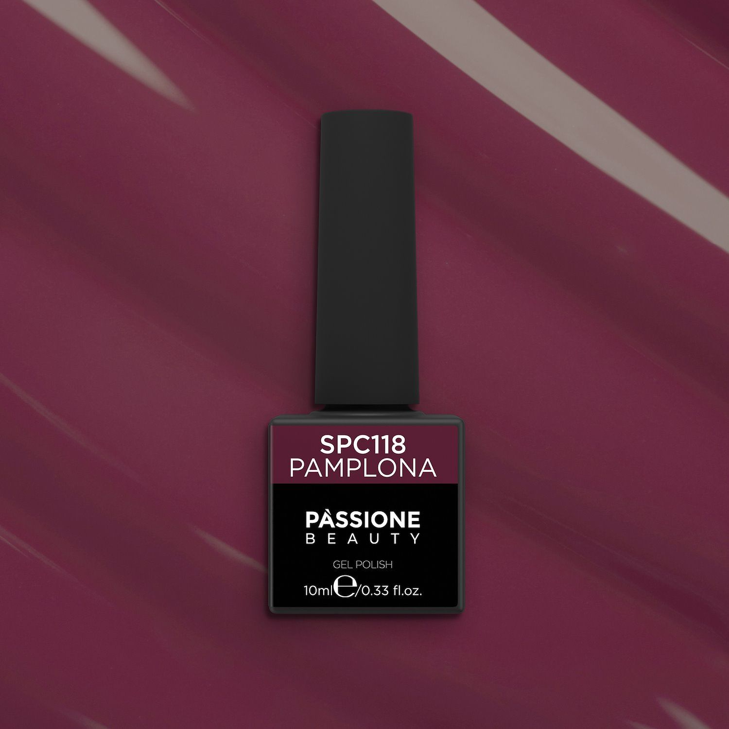 Gel Nail Polish GPC118 Pamplona  - GPC118 Pamplona gel polish, Maroon with a hint of Purple Plum - detail 1
