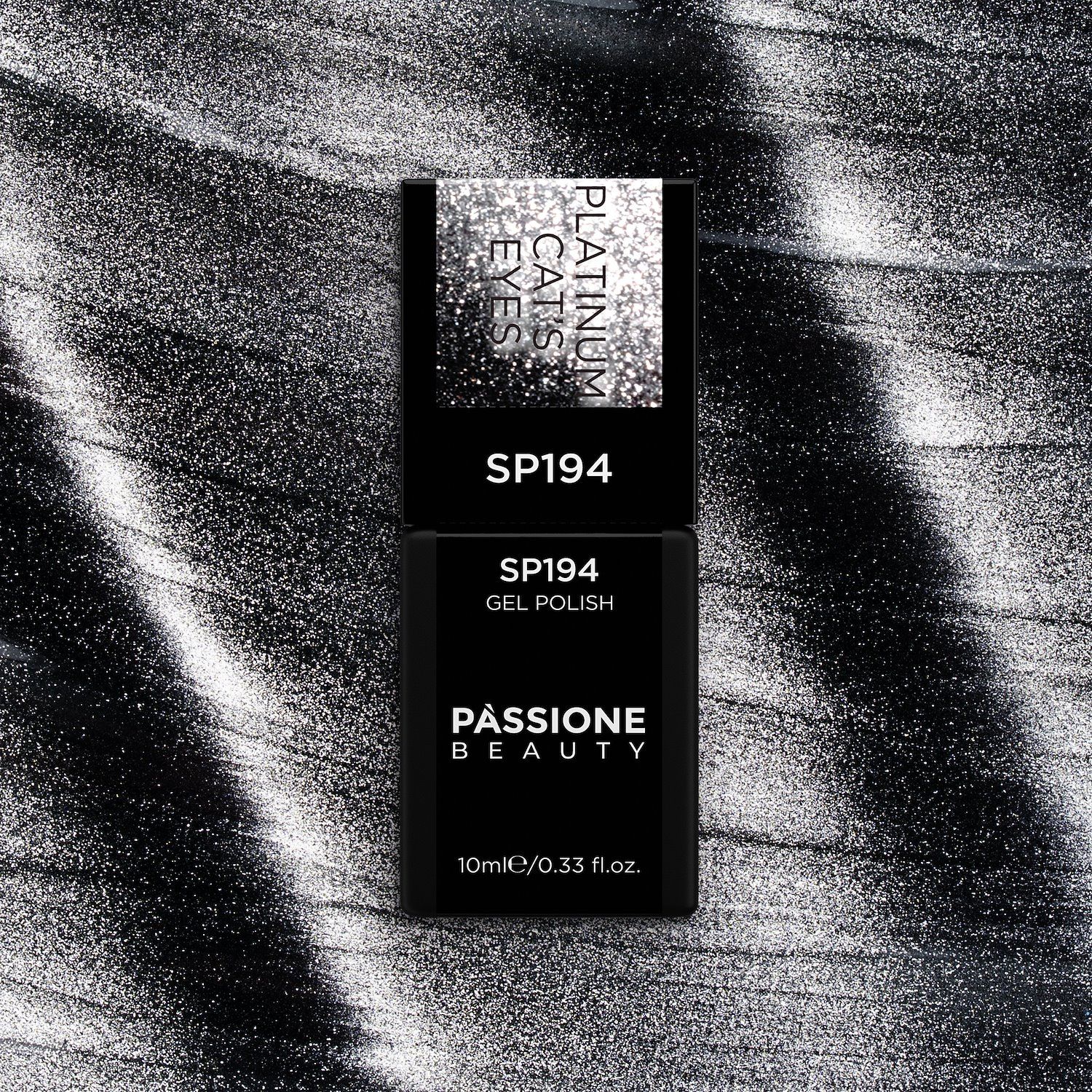 Gel Nail Polish SP194 Platinum Cat Eye - Silver Gel Polish with Cat Eye Effect - detail 1