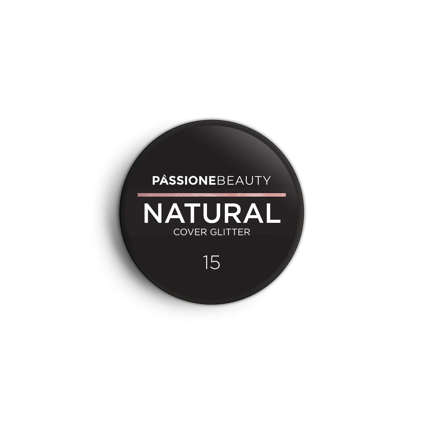 Gel cover Glitter Natural-15 ml - Gel cover de alta pigmentación, rosa con purpurina, 15ml - detalle 1