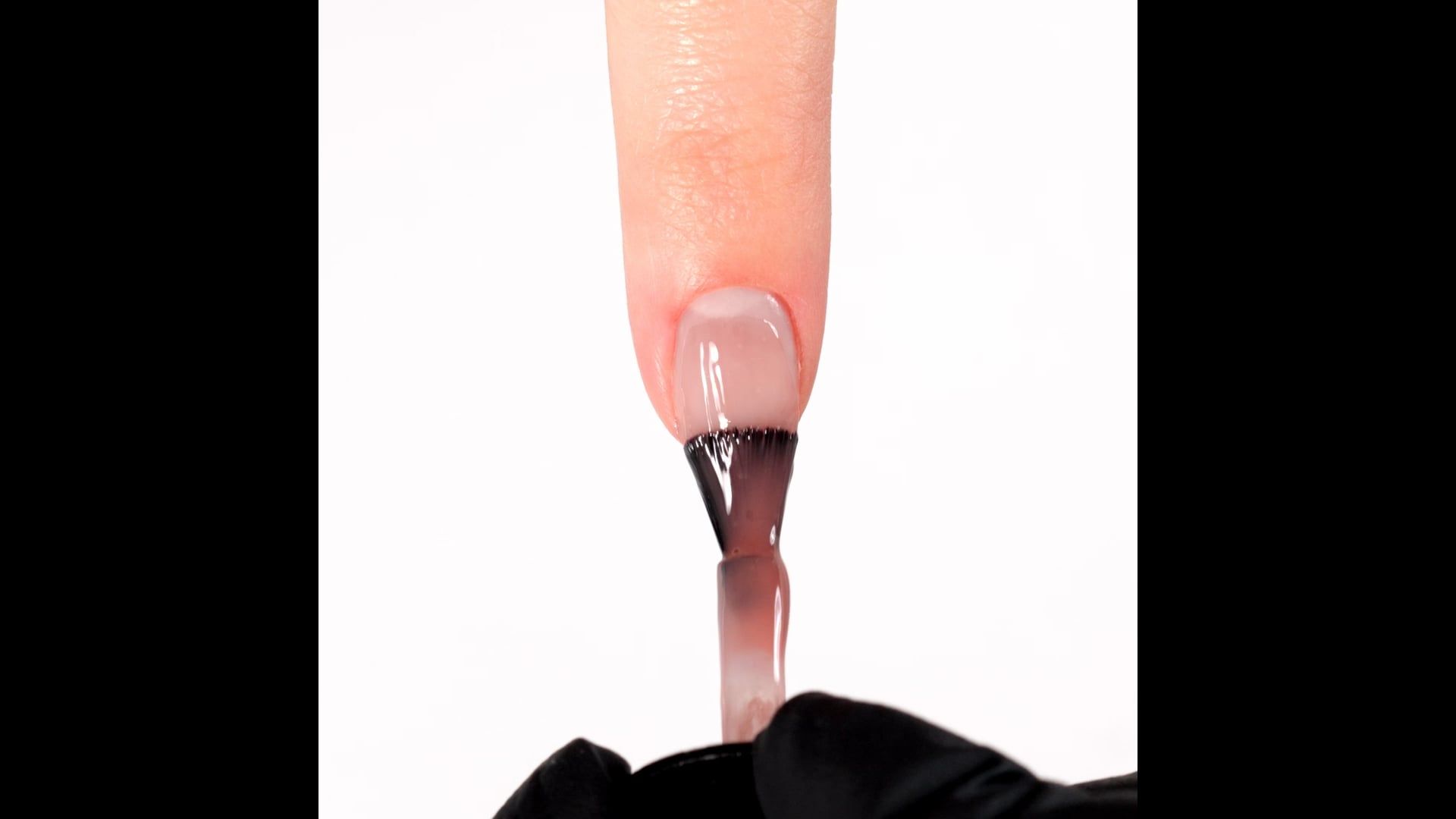 Application of Gel Nail Polish SP615 Milky Nude