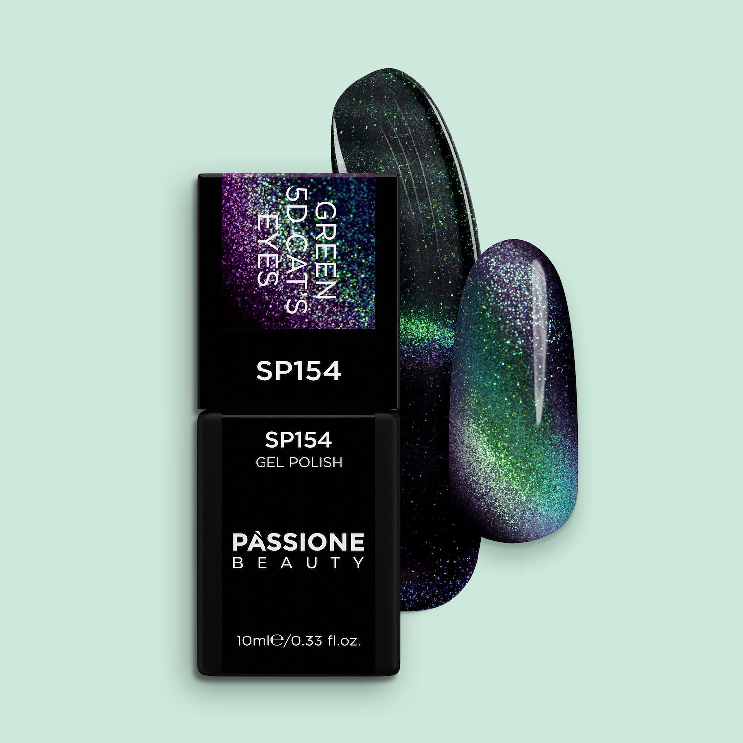 Vernis semi-permanent VS154 Green 5D Cat's Eyes