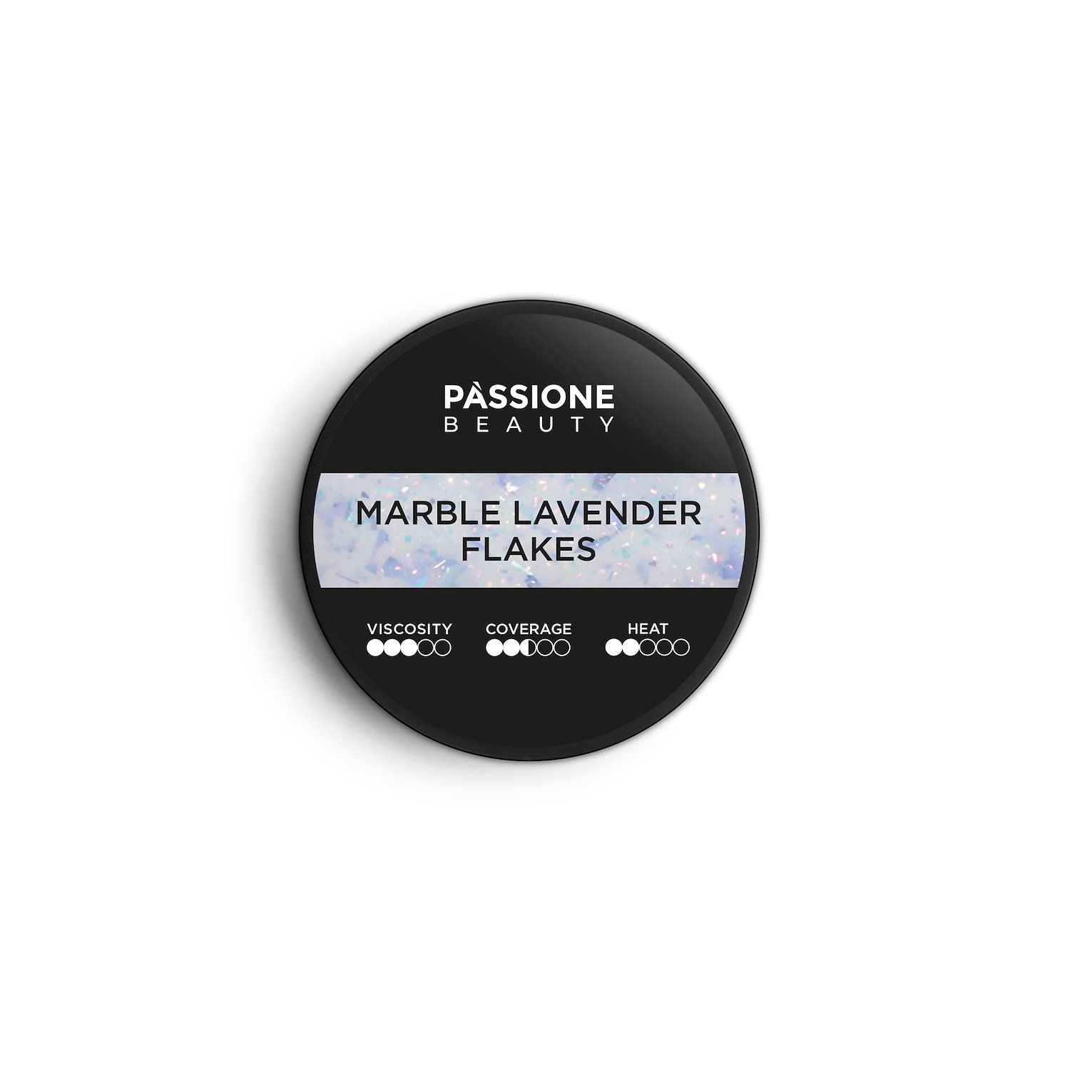 Marble Lavender Flakes 15 ml - Gel de construction auto-égalisant blanc laiteux avec flakes lilas et micro-flakes holographiques - détail 1