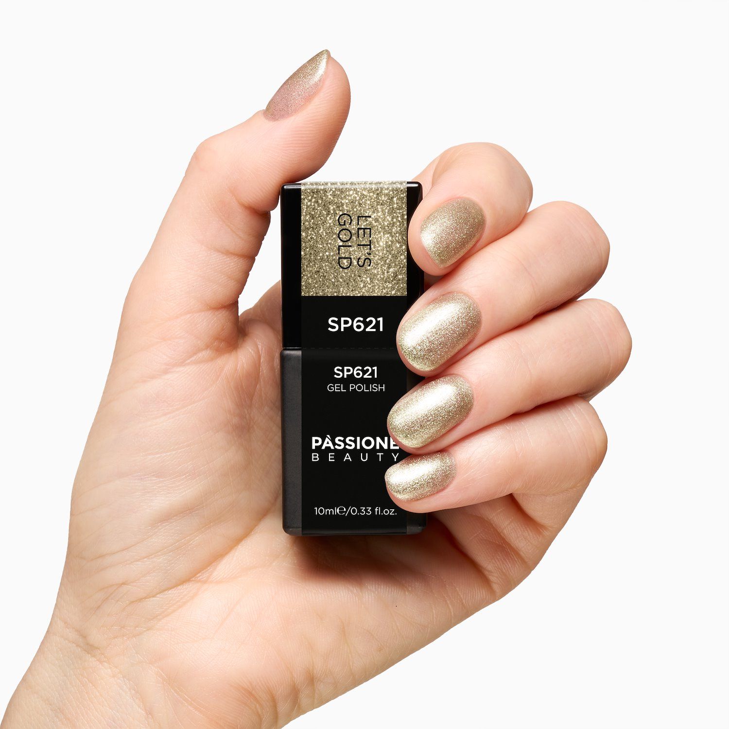 Vernis semi-permanent SP621 Let’s Gold détail
