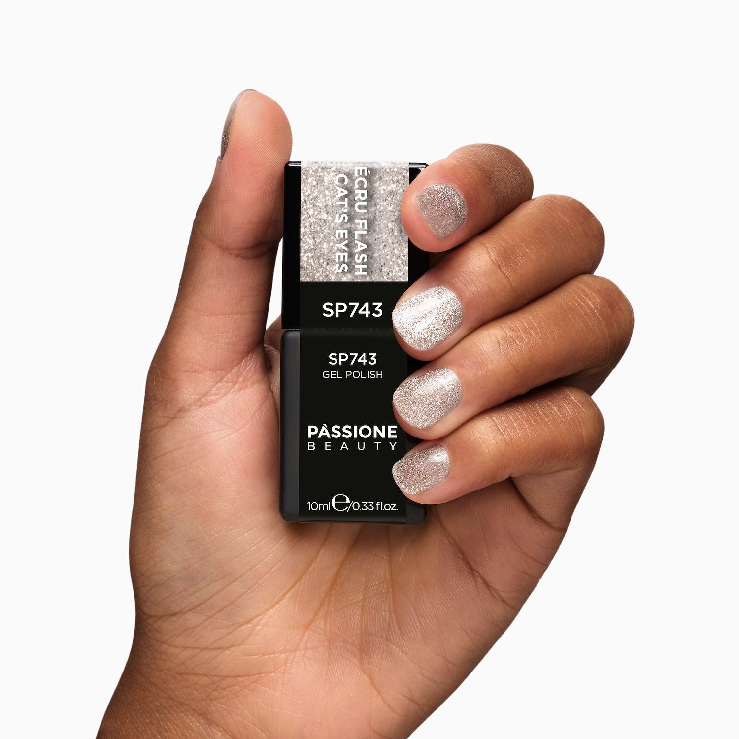UV-Nagellack SP743 Écru Flash Cat Eye - UV-Nagellack Écru Cat-Eye-Effekt - Detail 1