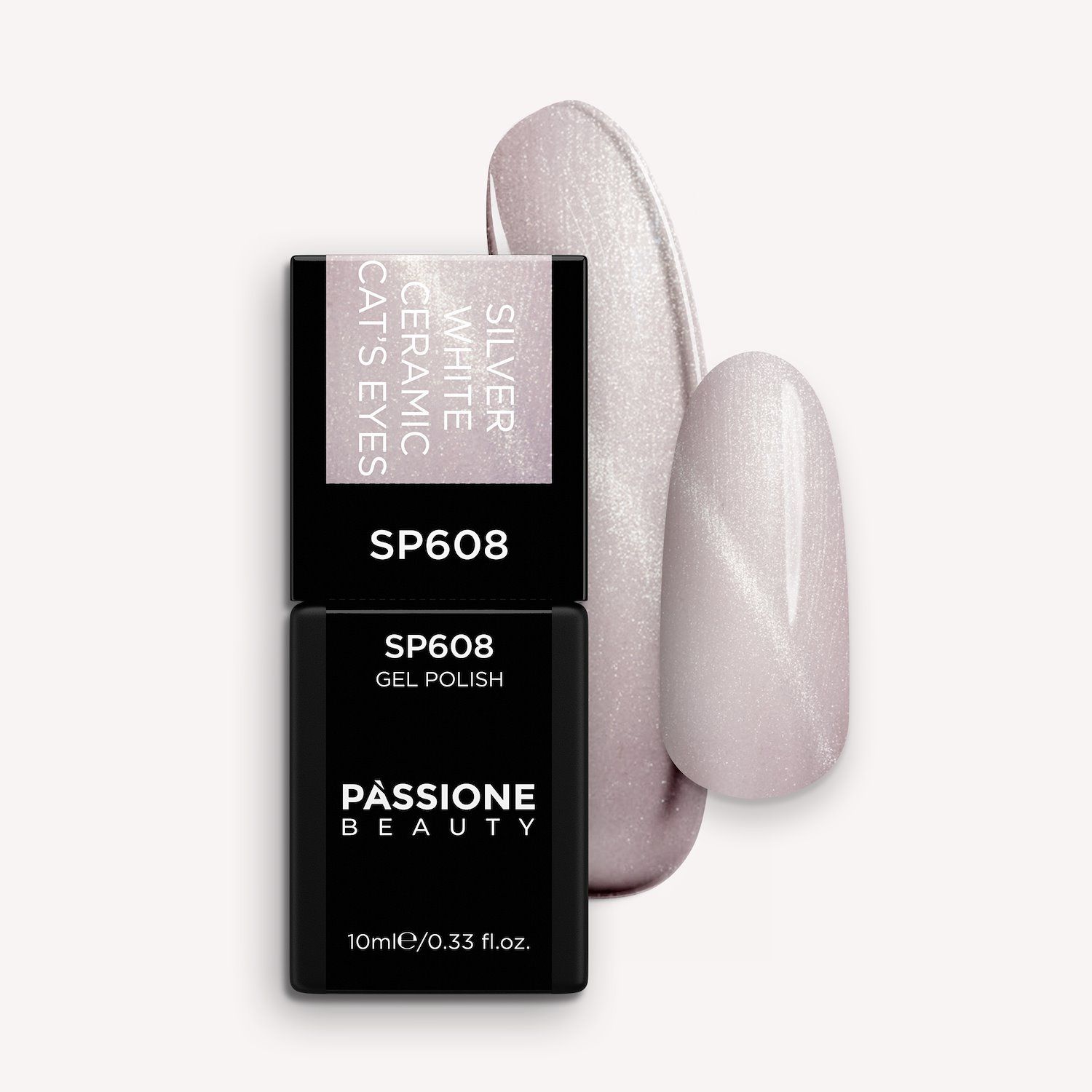 Gel Nail Polish SP608 Silver White Ceramic Cat's Eyes